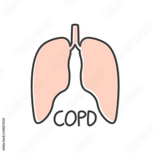 COPD (Chronic Obstructive Pulmonary Disease) icon - vector illustration