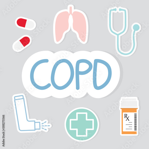 COPD (Chronic Obstructive Pulmonary Disease) icon - vector illustration