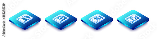 Set Isometric line SVG file document, CSS, TIFF and GIF icon. Vector.