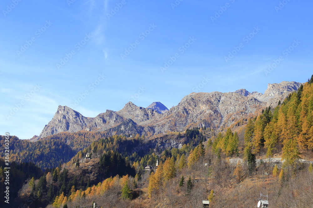 Autumn in the mountains. Champorcher Valley,Alps,Italy.