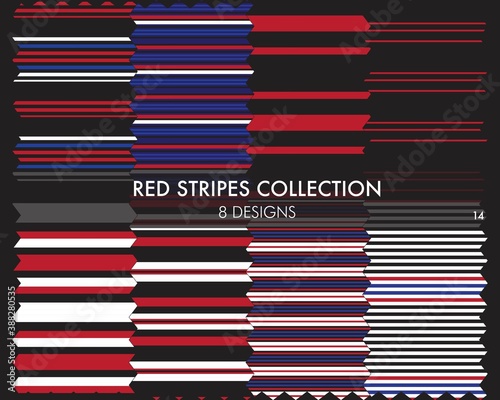 Red Stripe Seamless Pattern Collection