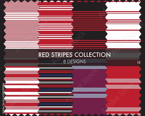 Red Stripe Seamless Pattern Collection