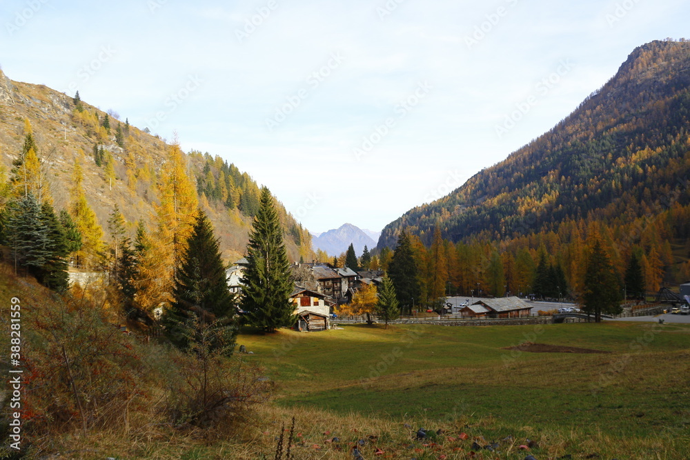 Autumn in the mountains. Champorcher Valley,Alps,Italy.