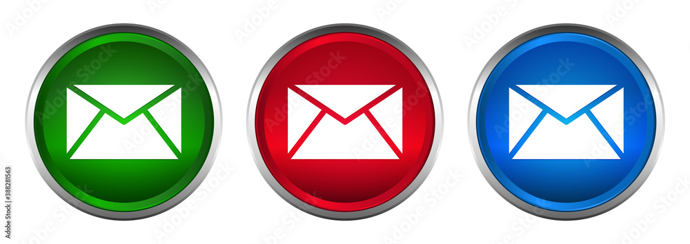 Email icon supreme round button set design illustration Email icon supreme round button set design illustration