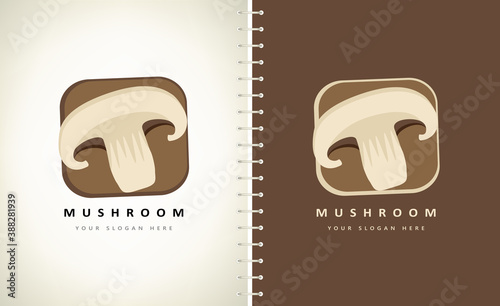 mushroom logo vegetable food design vector