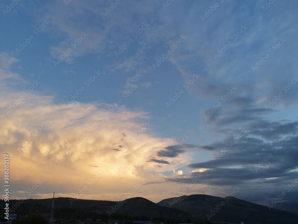 sunset in the mountains