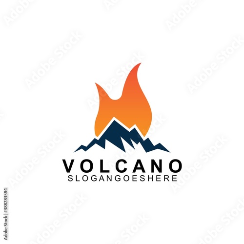 Volcano mountain logo vector. Simple illustration of volcano mountain vector logo