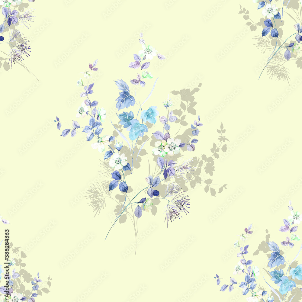 Fototapeta premium Watercolor flowers illustration