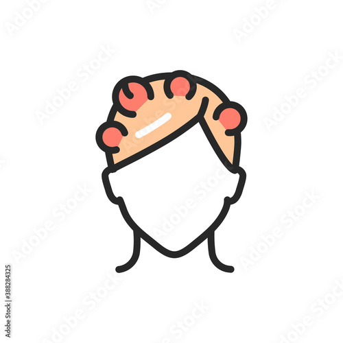 Trichophytosis disease color line icon. Isolated vector element.