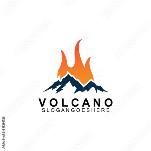 Volcano mountain logo vector. Simple illustration of volcano mountain vector logo