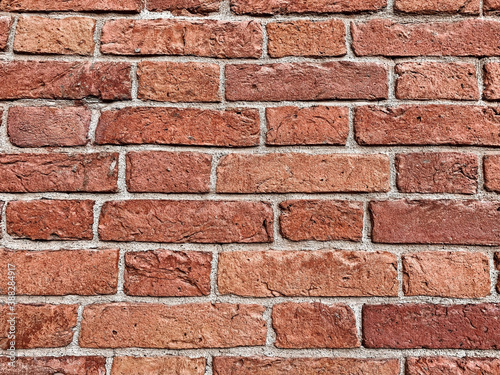 Red brick texture wall. Horizontal background