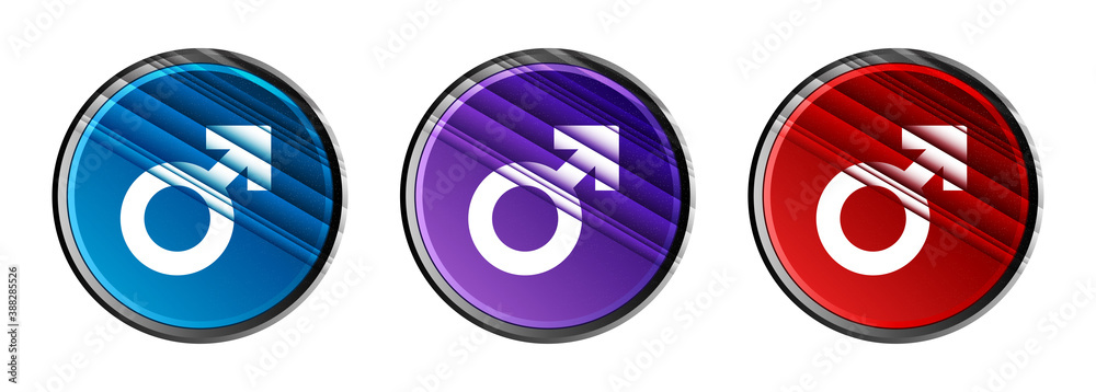 Male sign icon natural sky light round button set stripes line illustration Male sign icon natural sky light round button set stripes line illustration