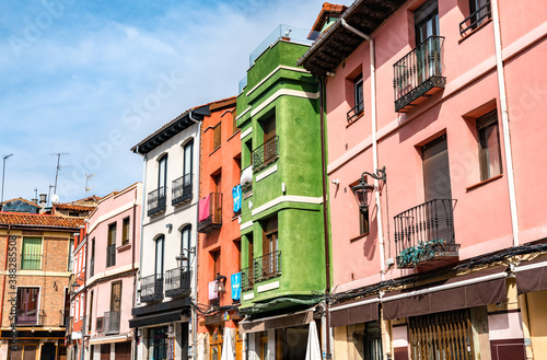Traditional Spanish houses in Leon, northwest Spain