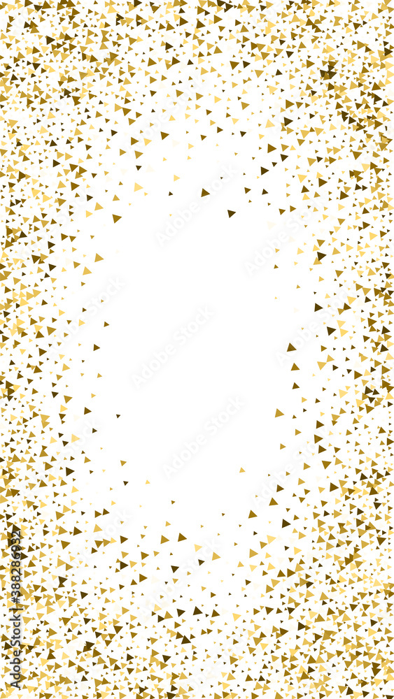 Gold triangles luxury sparkling confetti. Scattere