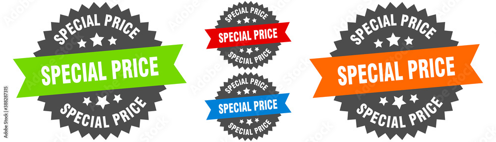Obraz premium special price sign. round ribbon label set. Seal