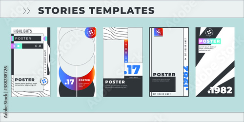 Stories poster news sport set