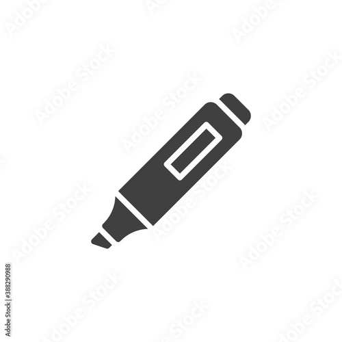 Highlighter pen vector icon. filled flat sign for mobile concept and web design. Highlighter marker glyph icon. Symbol, logo illustration. Vector graphics