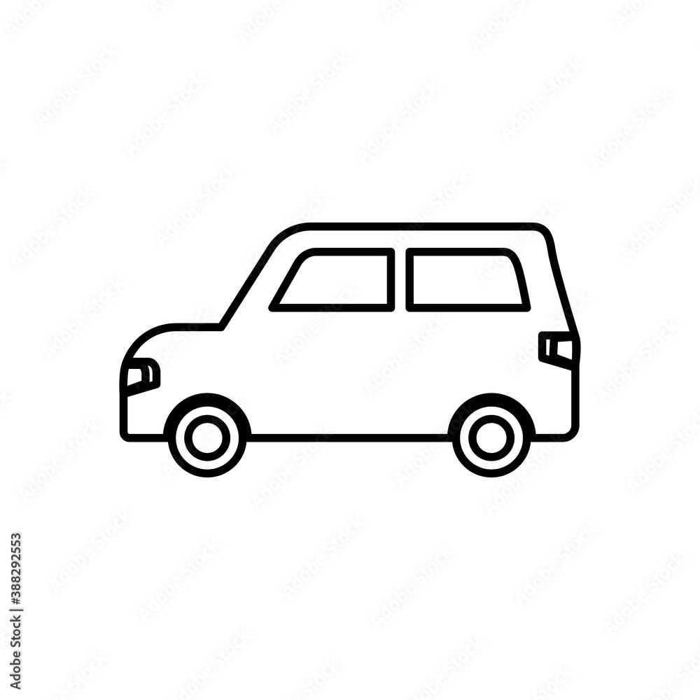 Car icon with an outline style