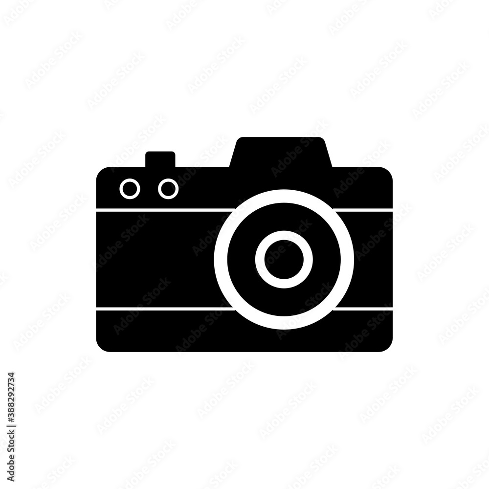 Camera icon in full black style Camera icon in full black style