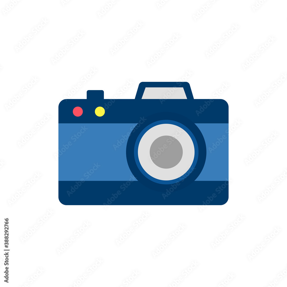 Colored camera icon in flat style Colored camera icon in flat style