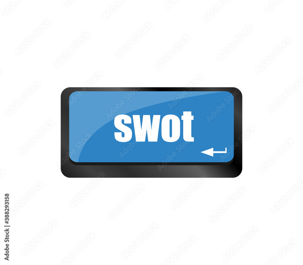 SWOT word on computer keyboard key button SWOT word on computer keyboard key button