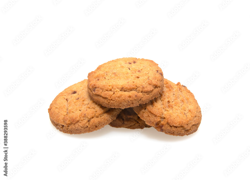 homemade shortbread cookie on white background homemade shortbread cookie on white background