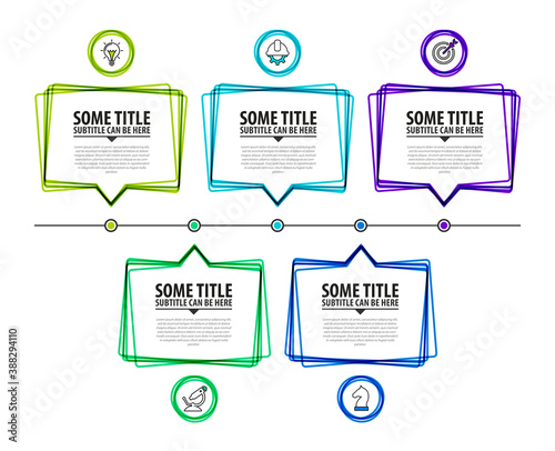 Infographic design template. Timeline concept with 5 steps