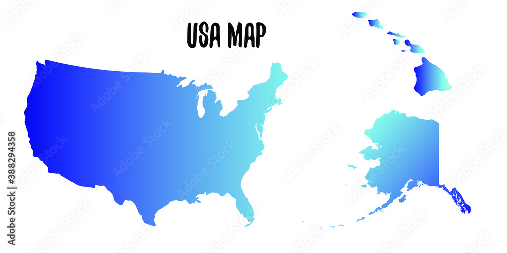 Obraz premium USA United States of America, Alaska and Hawaii colorful vector map silhouette