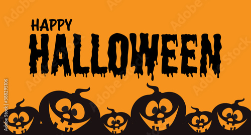 Happy Halloween Text with Pumpkins