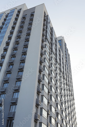 Generic apartment building in Ulyanovsk, Russia. Residential architecture.