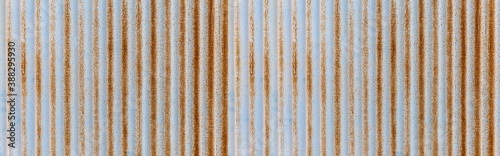 Panorama of Rusty zinc fence texture and seamless background