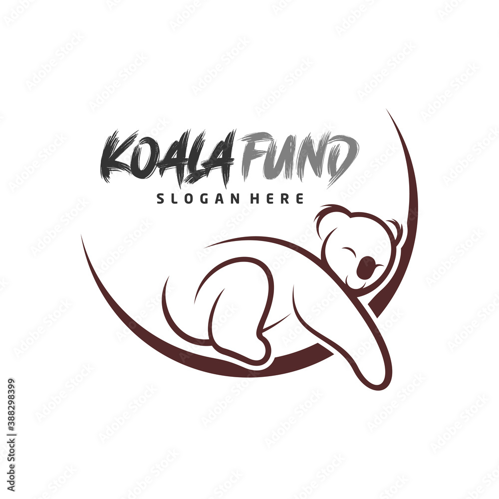 Obraz premium Koala logo design vector. Illustration design koala logo template. Icon Symbol