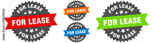 for lease sign. round ribbon label set. Seal