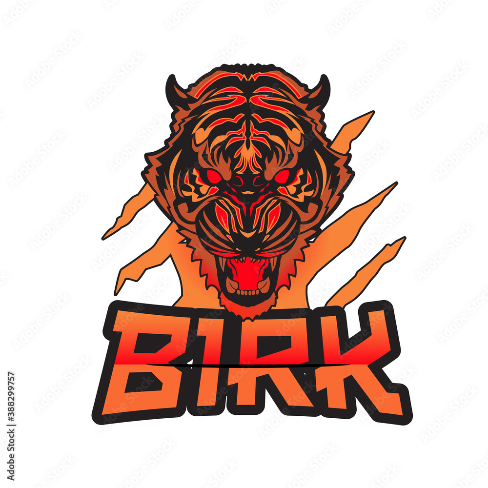 Esport Clan Gaming Logo Birk - Monochromatic Stock Vector | Adobe Stock