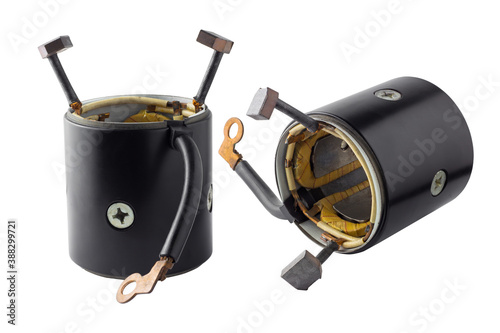 Фотография Field coil of car starter motor isolated on white background