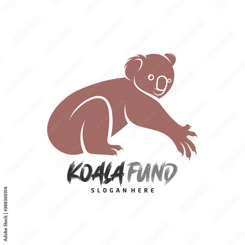 Fototapeta premium Koala logo design vector. Illustration design koala logo template. Icon Symbol