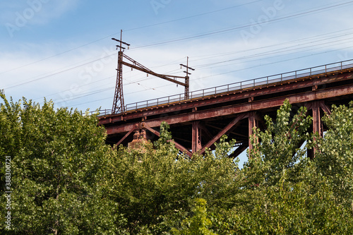 Elevated Electrical Train Tracks on Randalls and Wards Islands in New York City