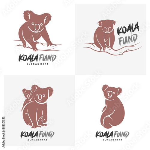 Canvas Print Set of Koala logo design vector