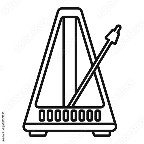 Metronome icon. Outline metronome vector icon for web design isolated on white background