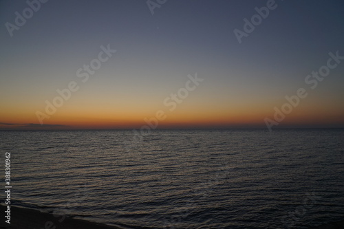 Sun rising over the sea. Dawn over the Sea of Azov.