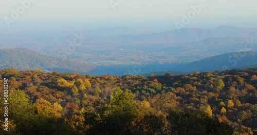 Autumn in Blue Ridge Mountains in Virginia panning medium shot  photo
