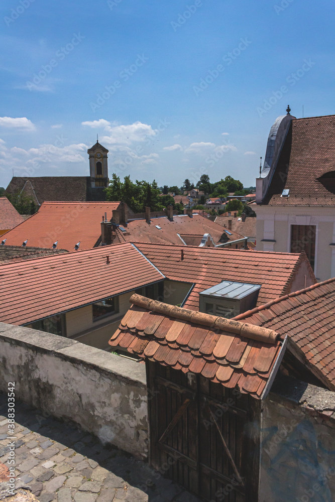 roofs of the old town in sunny summer day seen during vacation roofs of the old town in sunny summer day seen during vacation