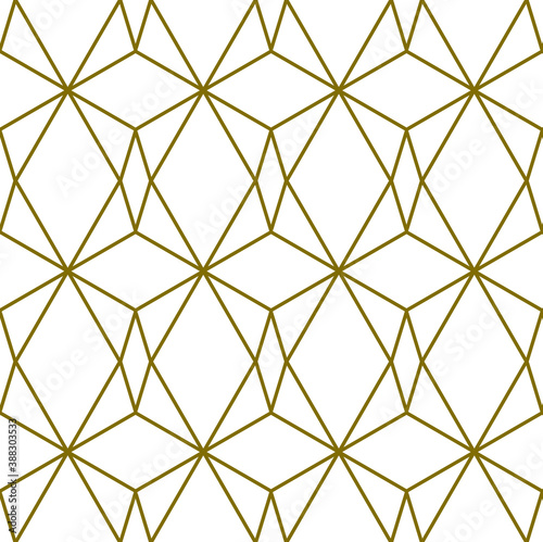 Diamond or gems effect simple geometric octagonal shapes in gold outline against a white background, vector illustration