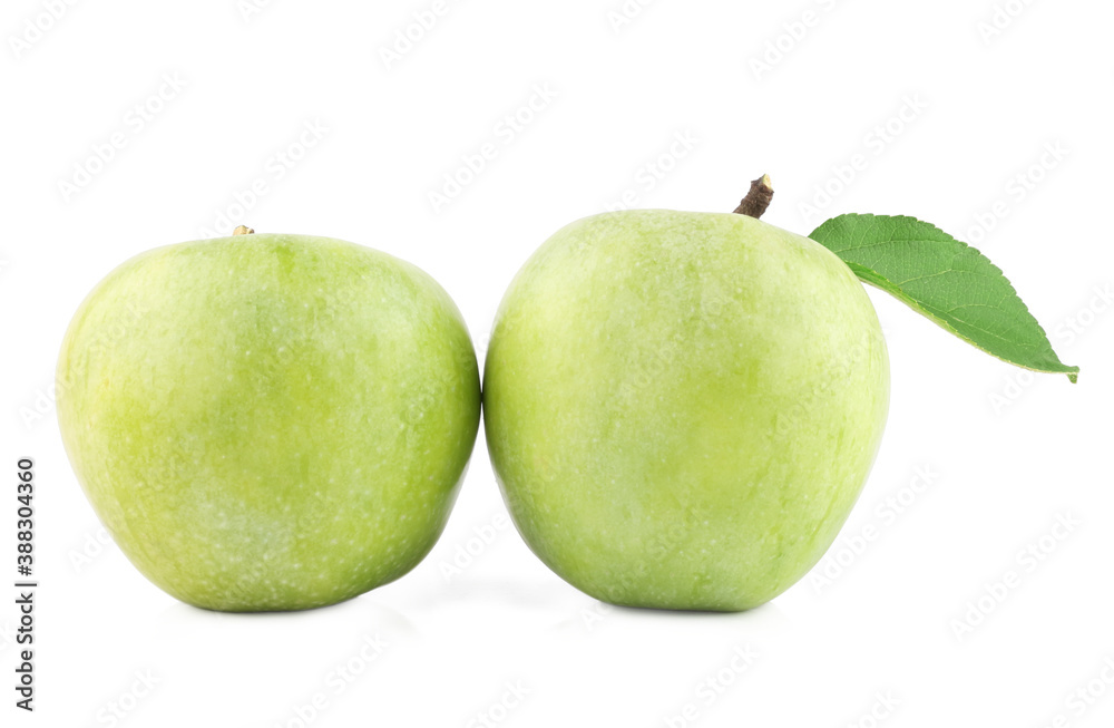 Green apples isolated on the white background Green apples isolated on the white background