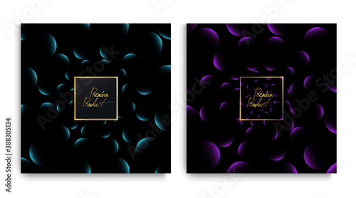 Luxury Premium design. Vector set packaging templates with different texture for luxury products. Cover design template. Collection of design elements with abstract shapes.VIP design.