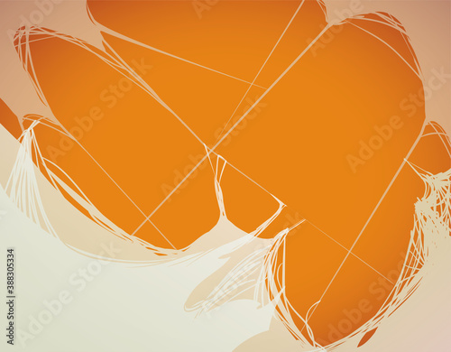 Spider Web Design over Orange Background, Vector Illustration