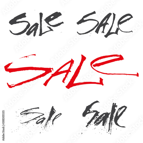 sale discount calligraphy ink barcode speaker slogan label element banner flyer word typography vector isolated black friday