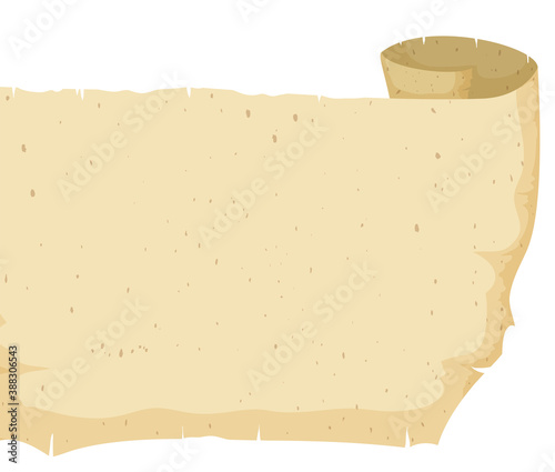 Fototapeta Naklejka Na Ścianę i Meble -  Ancient Rolled Scroll Isolated over White Background, Vector Illustration