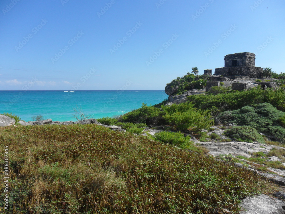 The Mayan temple ruins of Coba and Tulum on the Yucatan Peninsula in Mexico