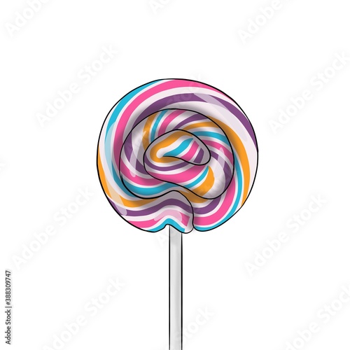 Color Christmas lollipop isokated on white background